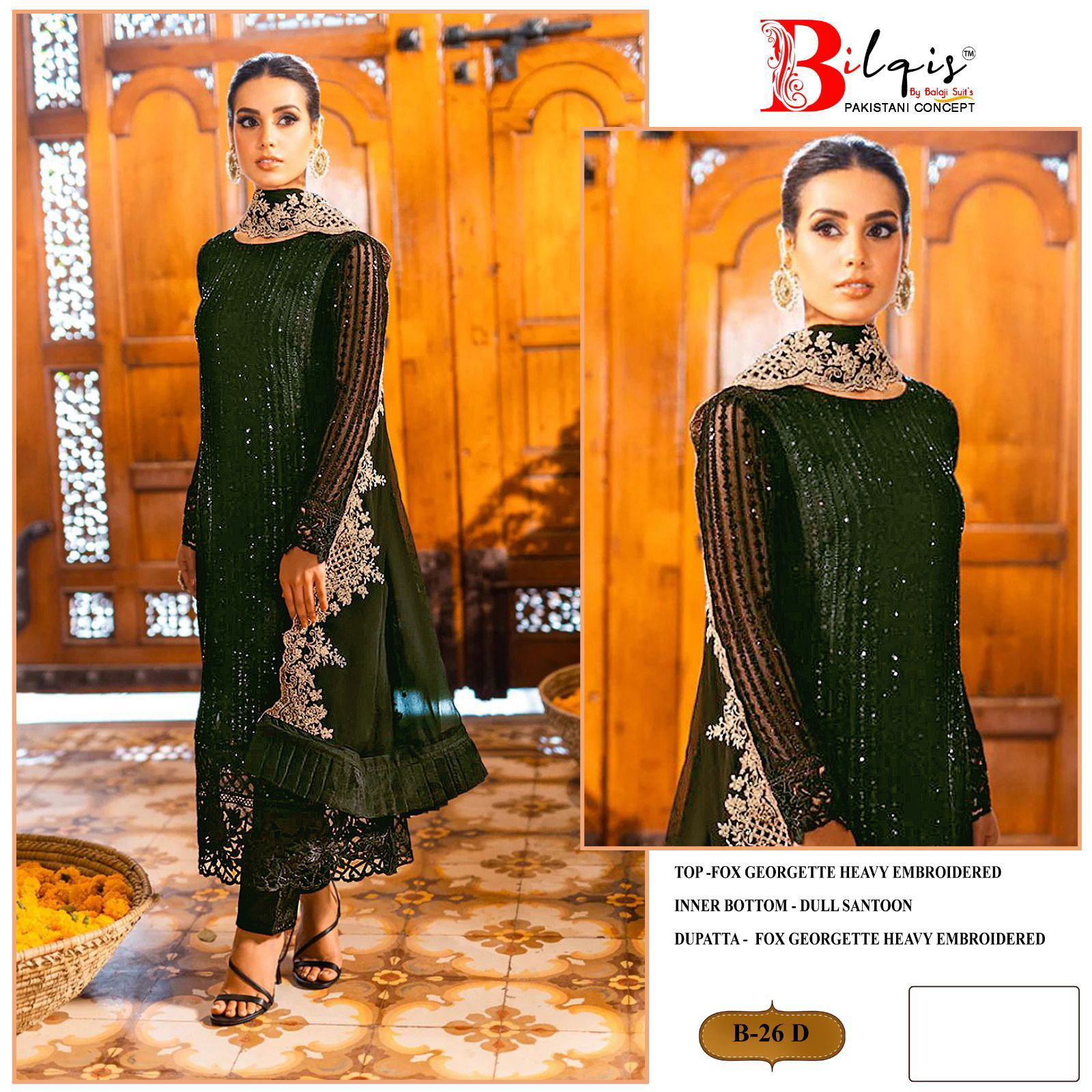 B 26 B To E By Bilqis Georgette Pakistani Suits Wholesale Clothing Suppliers In India
